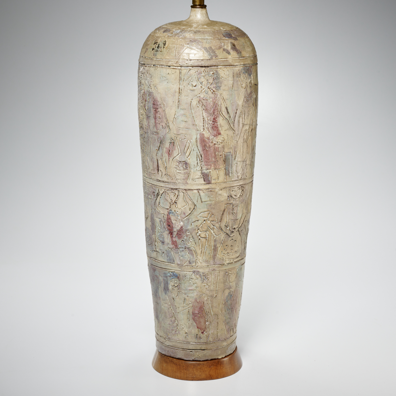 LARGE MID-CENTURY SGRAFFITO POTTERY