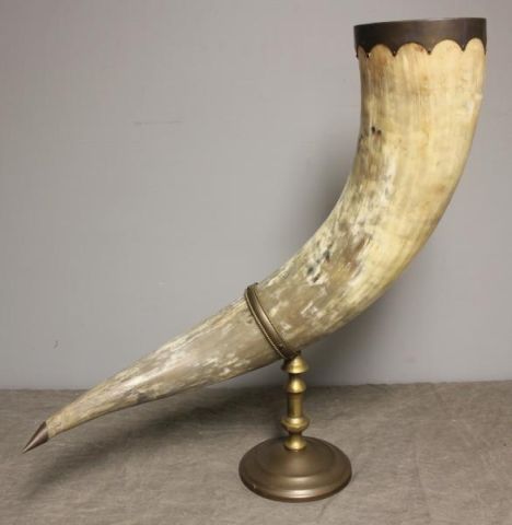 Large Midcentury Brass Mounted