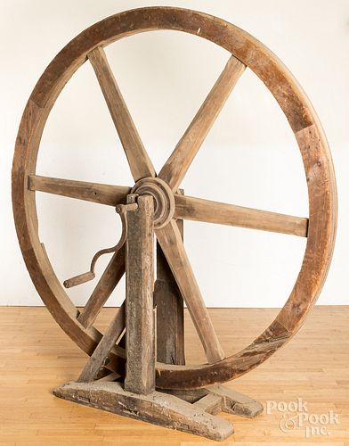 LARGE MILL WHEEL, 19TH C.Large mill