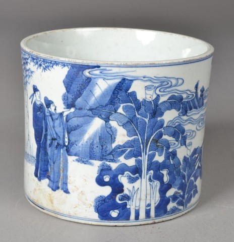 Large Ming Blue & White Brush
