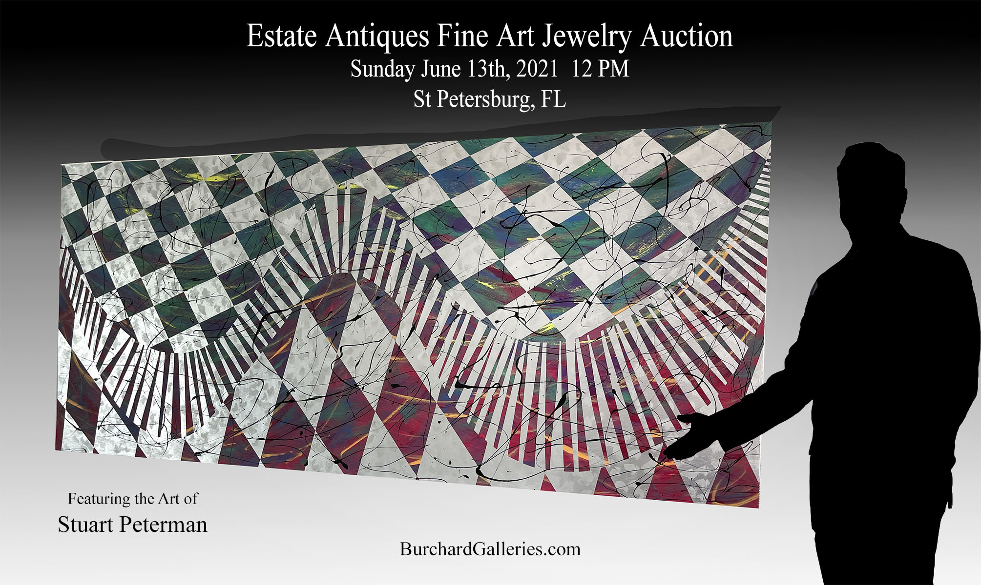LARGE MIXED MEDIA PAINTING BY