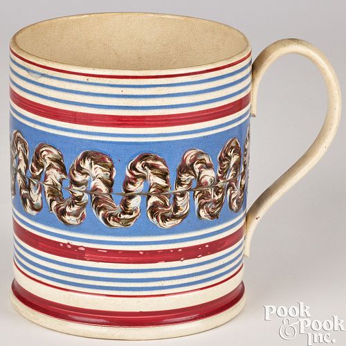LARGE MOCHA MUG, 19TH C.Large mocha