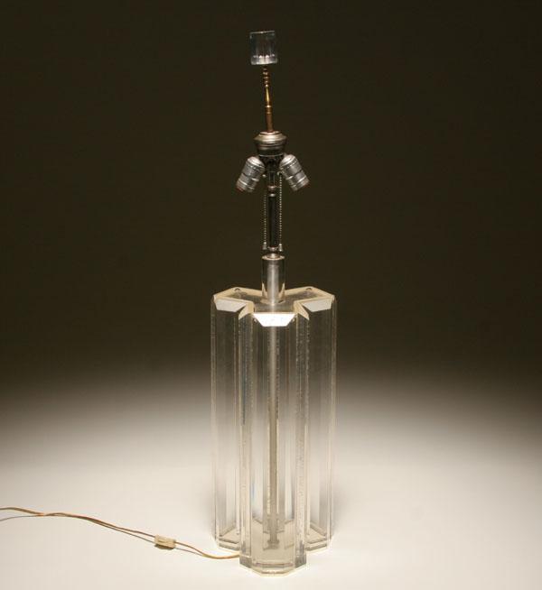 Large Modern lucite table lamp;