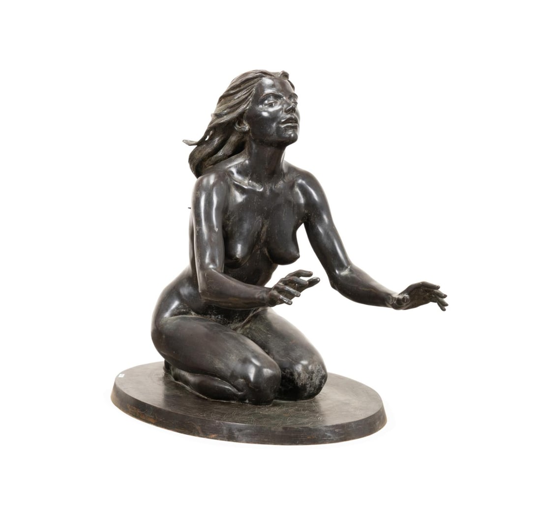 LARGE MODERN PATINATED BRONZE