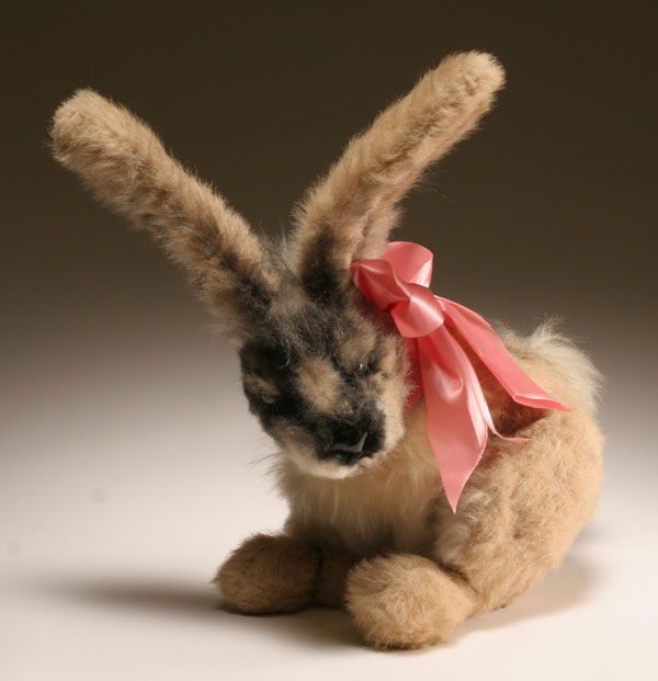 Large mohair toy rabbit; multicolor