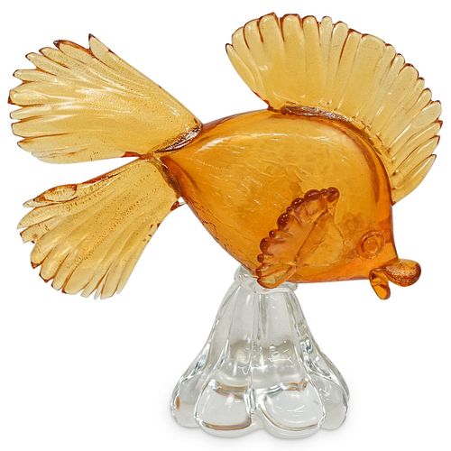 LARGE MURANO ART GLASS AMBER FISH