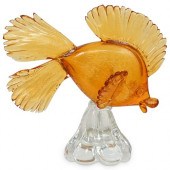 LARGE MURANO ART GLASS AMBER F