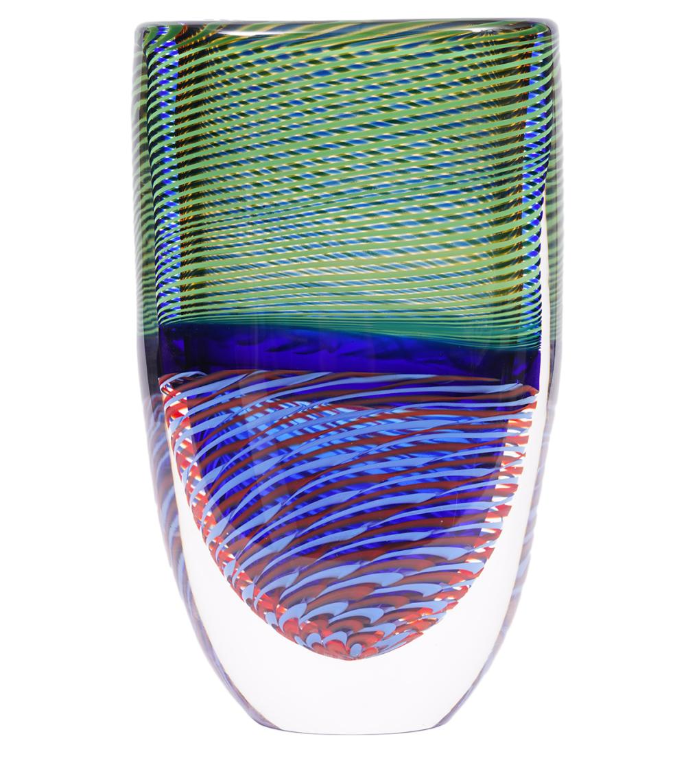 LARGE MURANO ART GLASS VASE BY