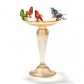 LARGE MURANO GLASS BIRD BATH W