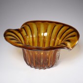 LARGE MURANO GOLD FLECKED AMBE