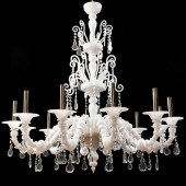 LARGE MURANO WHITE OPAQUE GLAS