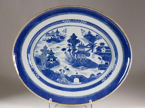 LARGE NANKING PLATTER, LATE 18TH
