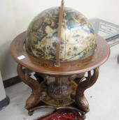 LARGE NAUTICAL WORLD GLOBE BAR