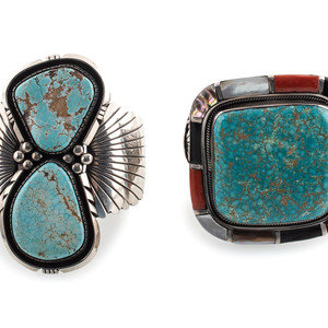 Large Navajo Silver and Turquoise