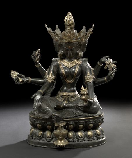 Large Nepalese Cast-Bronze Figure