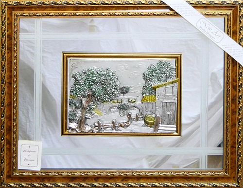 LARGE NEW ART SILVER OVERLAY BRIDGE