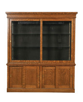 LARGE OAK DISPLAY CABINET<br>C