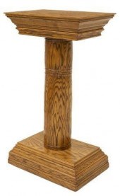 LARGE OAK DISPLAY STAND PEDEST
