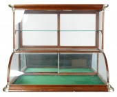 LARGE OAK & GLASS TABLETOP DIS