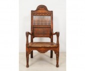 Large oak open armchiar, circa