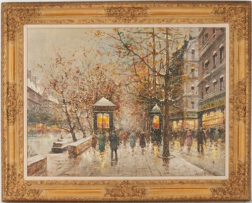 LARGE O/C WINTER PARIS STREET