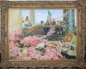 LARGE OIL ON CANVAS AFTER SIR