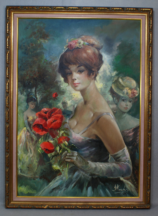 Large oil on canvas by Americo