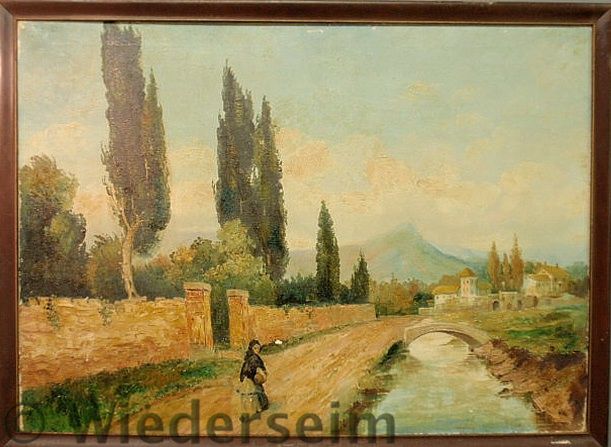 Large oil on canvas landscape