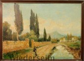 Large oil on canvas landscape