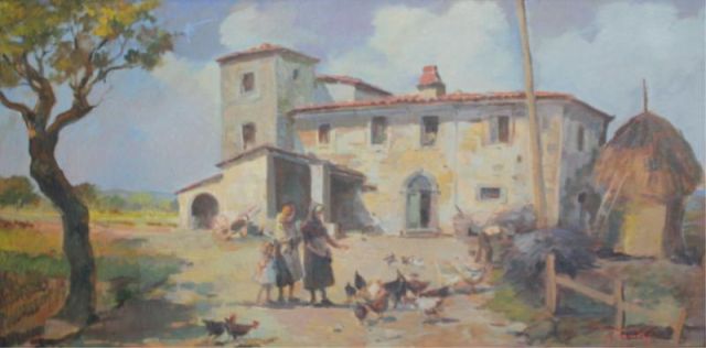 Large Oil on Canvas of Children