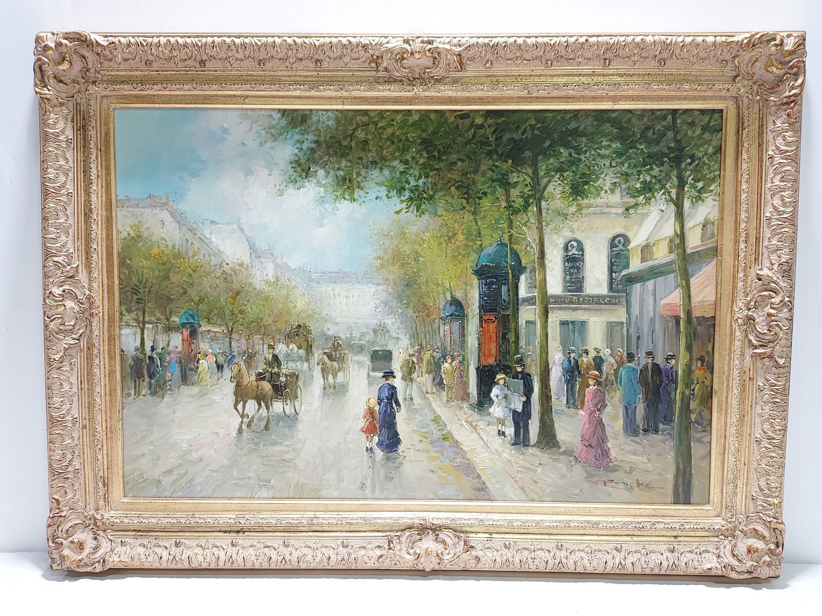 LARGE OIL ON CANVAS PAINTING BY