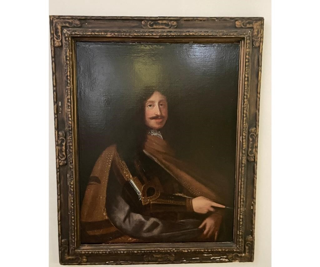 Large oil on canvas portrait of a