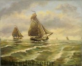 Large oil on canvas seascape p