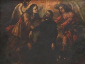 LARGE OIL ON COPPER RETABLO, E
