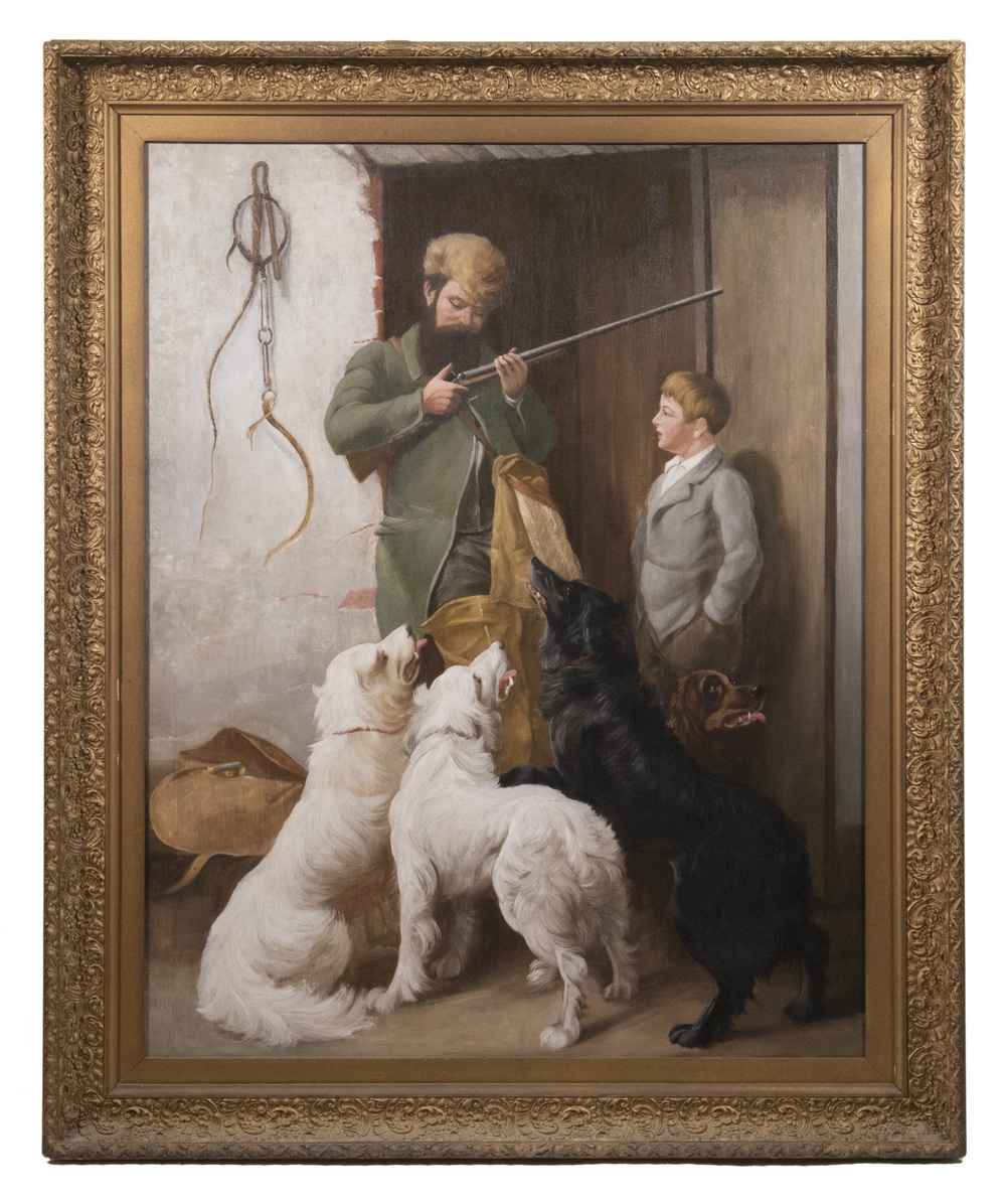 LARGE OIL PAINTING AND FRAMED PRINT