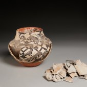 LARGE OLD ACOMA POT AND FRAGME