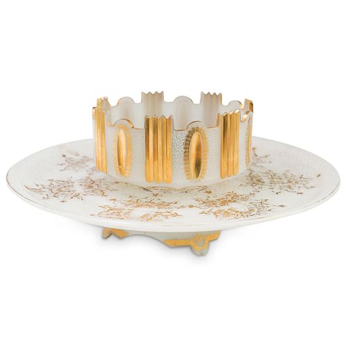 LARGE OPALINE GLASS CENTERPIECE