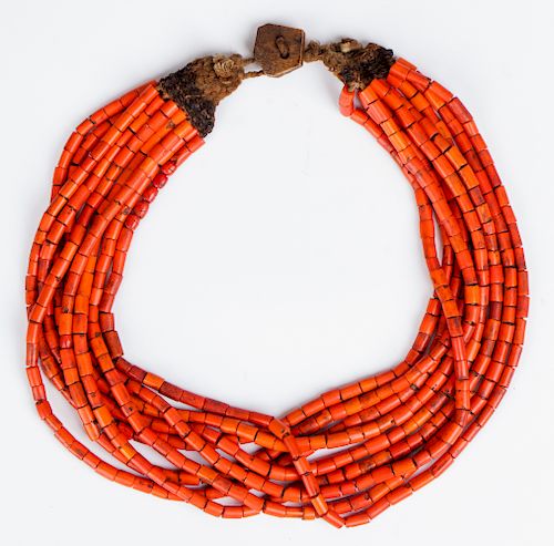 LARGE ORANGE TILE BEAD NAGA