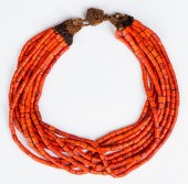 LARGE ORANGE TILE BEAD NAGA NE