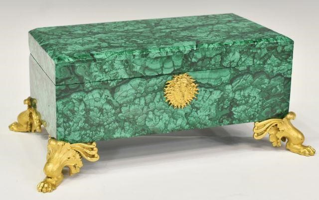LARGE ORMOLU-MOUNTED MALACHITE
