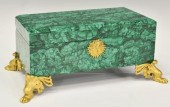 LARGE ORMOLU-MOUNTED MALACHITE