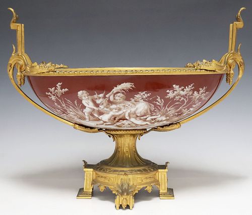 LARGE ORMOLU-MOUNTED SEVRES-STYLE