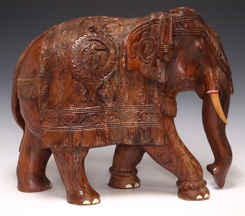 LARGE ORNATE CARVED ROSEWOOD