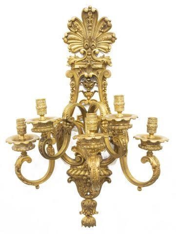LARGE ORNATE GILT BRONZE FOLIATED