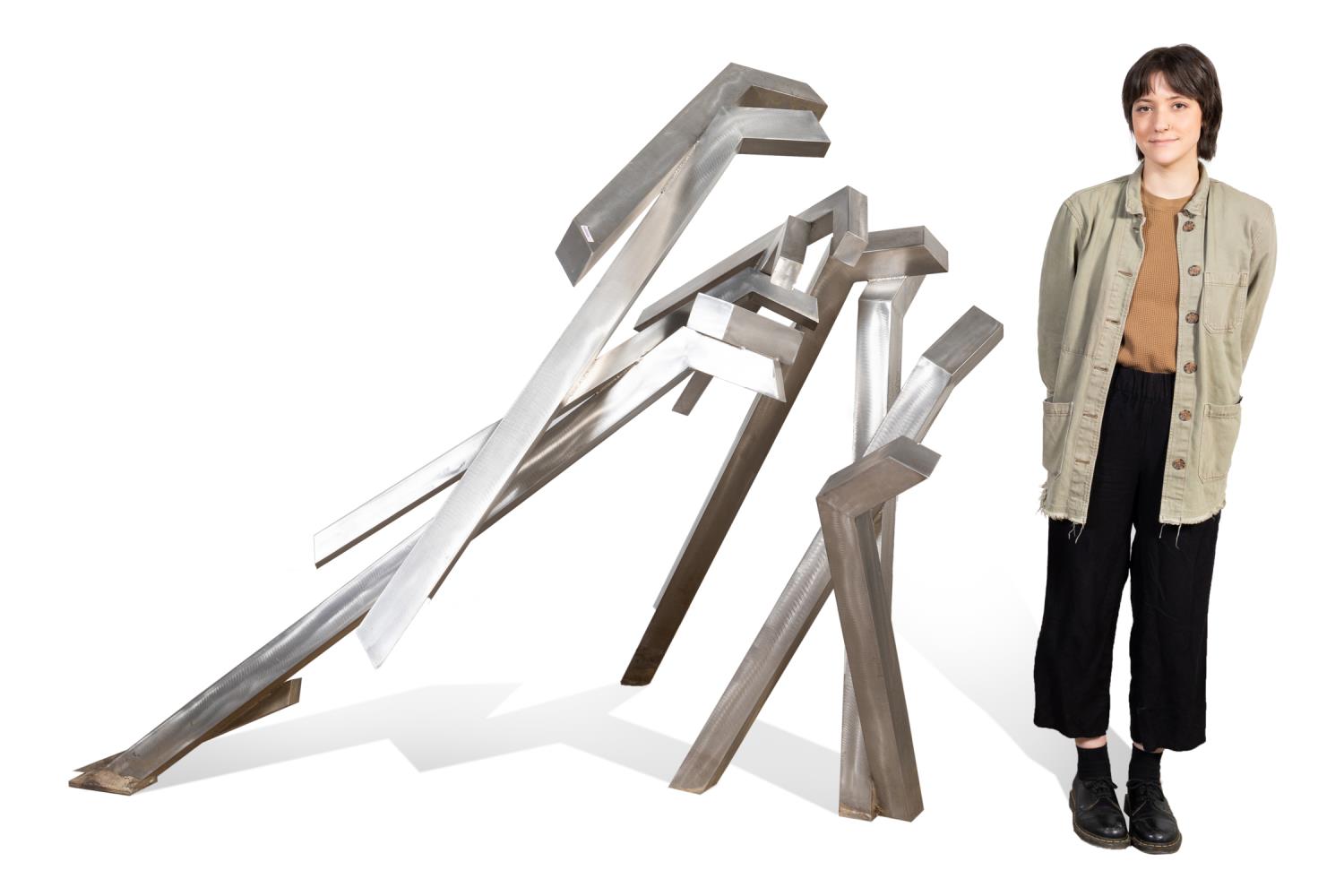 LARGE OUTDOOR BRUTALIST METAL