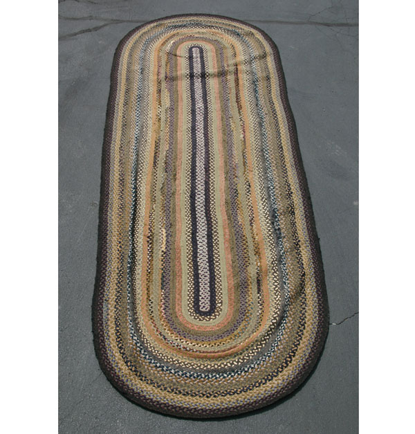 Large oval hand made rag rug. large