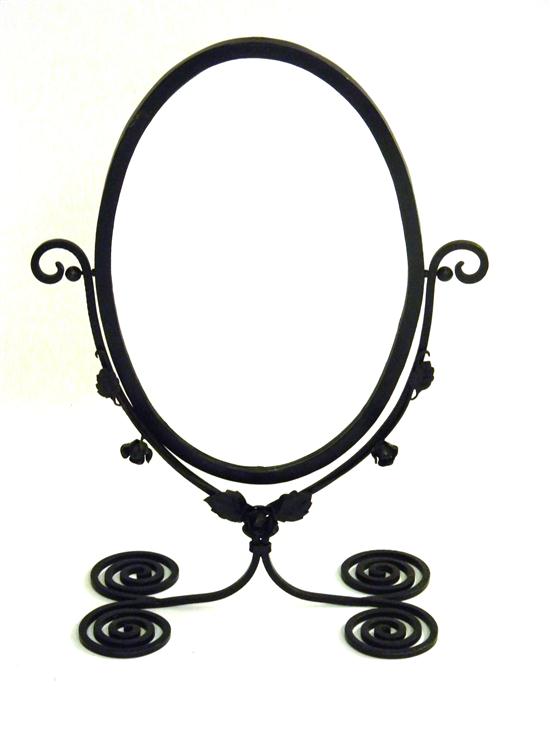 Large oval vanity mirror  iron with