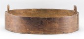 LARGE OVAL WOODEN TWO-HANDLED