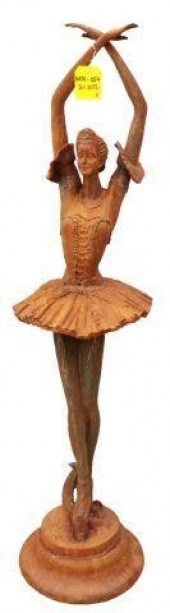 LARGE OXIDIZED CAST IRON STATU