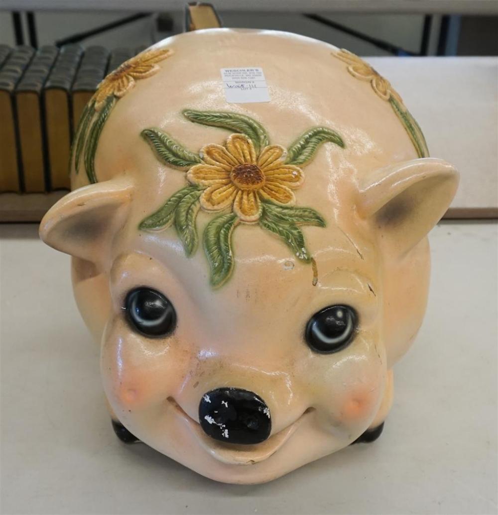 LARGE PAINTED AND DECORATED CERAMIC